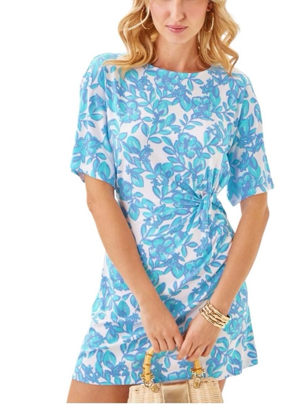 NWT Lilly Pulitzer Stretch Jersey Shaw Dress size XL  in Jacaranda Blue